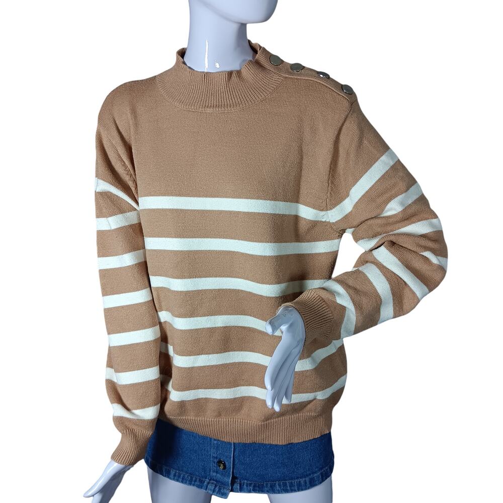 Kirundo Sweater Top Size XL Tank and White Striped High Neck Long Sleeve